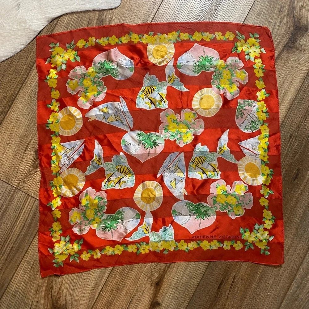 vintage Adrienne Vittadini silk scarf.